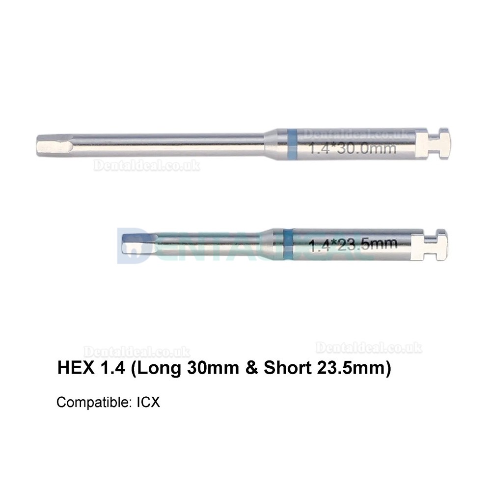 Dental Implant Hex Abutment Latch Driver Set in Stainless Steel Long and Short